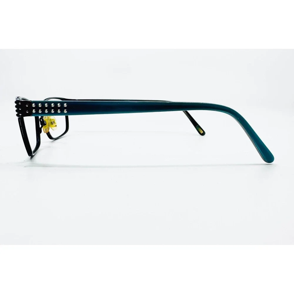 XOXO Eyeglasses Frames Womens Black Teal Studded Rectangle 52-15-135